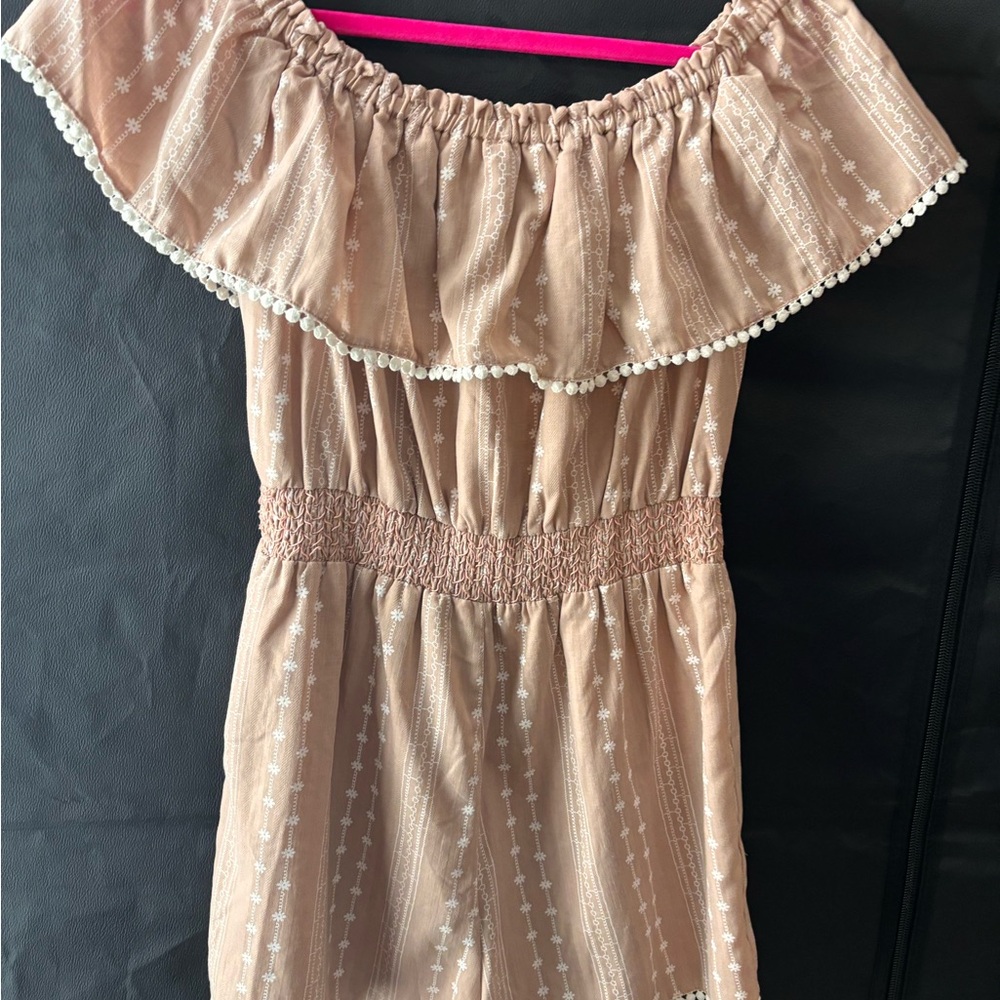 Pink Lily Floral Boho Smock Waist Romper - Picture 6 of 9